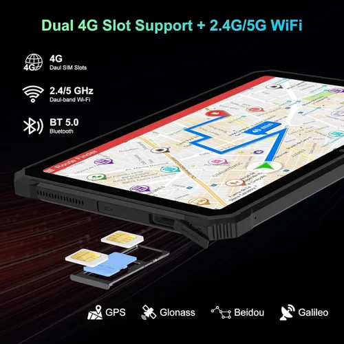 Miniatura 3 de Blackview 2.4k 10.36 pulgadas tableta resistente, 22000mAh Octa-core Android 15 Tablet, 24GB RAM+256GB ROM+1TB Expand, 48MP+16MP Cámara impermeable