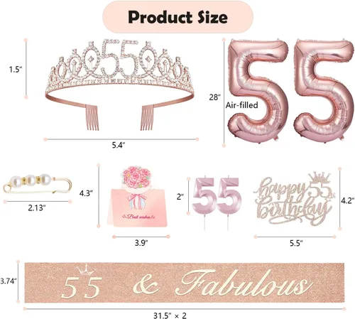 Miniatura 46 de Decoraciones de cumpleaños de 30 años para ella, banda y corona de cumpleaños de 30 años, adorno para pastel de cumpleaños y velas, tarjeta