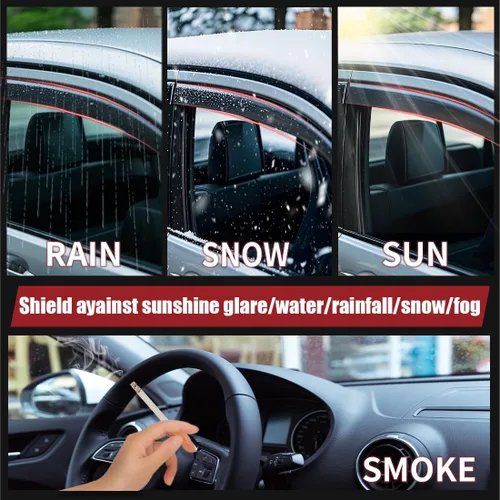 Miniatura 2 de Viseras de ventana, protectores de lluvia, compatibles con Hyundai Tucson 2022, 2023 – Deflectores de ventana lateral, parasoles de ventilación