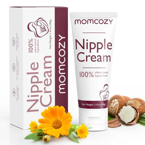 Momcozy Crema para pezones segura para la lactancia, ingredientes a base de plantas, bálsamo para pezones sin lanolina, crema calmante, esenciales