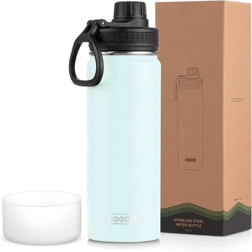 Miniatura 23 de koodee Insulated Water Bottle, 32 oz Stainless Steel Double Wall Vacuum Wide Mouth Sport Bottle with Leakproof Spout Lid (Navy)