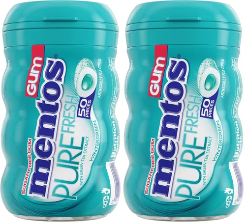 Miniatura 11 de Mentos Goma de mascar de vitaminas, goma de mascar sin azúcar con vitaminas y edulcorante de xilitol, bayas, botella de 45 unidades, 6 botellas