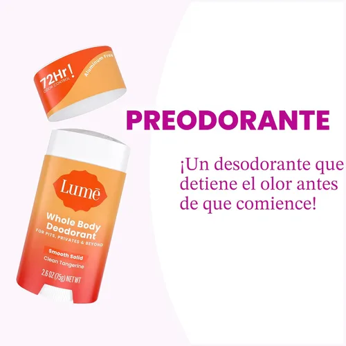 Miniatura 6 de Lume Desodorante para Todo el Cuerpo - Barra Lisa y Sólida - Control de Olores de 72 Horas - Sin Aluminio, Sin Bicarbonato de Sodio y Seguro