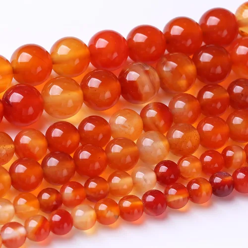 Miniatura 30 de 32 piezas de cuentas de piedra de jade de rodonita roja natural de 12 mm, cuentas sueltas redondas de piedra para fabricación de joyas, energía Jade