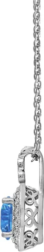 Miniatura 3 de Tienda Essentials Collar con colgante antiguo de plata de ley chapada en platino con elementos infinitos y circonitas de corte redondo