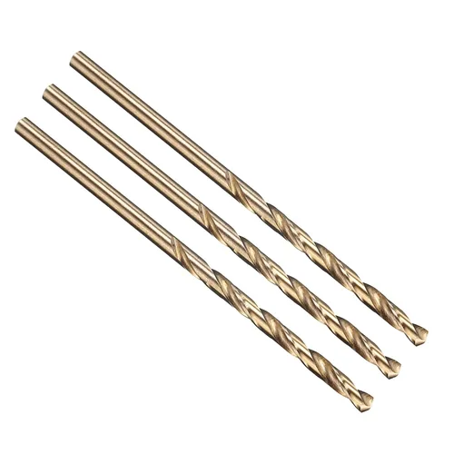 Miniatura 43 de PATIKIL Broca Jobber de 0.039 in, vástago recto M35 cobalto 5% acero de alta velocidad 135° acabado dorado para metal duro de acero inoxidable - 2