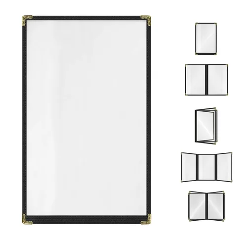 Miniatura 68 de Goodsmart - Fundas para menú de restaurante, paquete de 25 unidades, color negro, 2 vistas, soportes para menú de carga superior, cubiertas