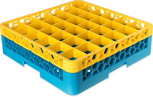Miniatura 89 de Carlisle FoodService Products RG9-214 OptiClean Estante de vidrio con 9 compartimentos con 2 extensores, 7.12 pulgadas, polipropileno, azul