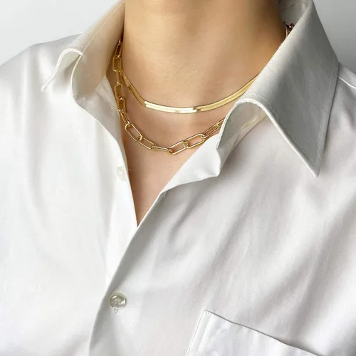 Miniatura 3 de Collar en capas de oro para mujer