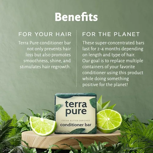 Miniatura 2 de Terra Pure Barra acondicionadora Manteca de cacao enriquecida por 1-Shoppe Sin plástico, sin jabón, vegano, a base de plantas, sostenible