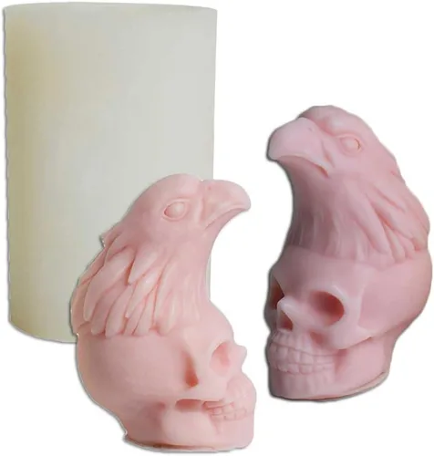 Tone Fun The Eagle's Head is on The Skull Shape Candle Moldes de silicona para hacer velas, resina, velas de aromaterapia, jabón de cera hecho a
