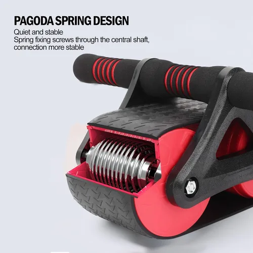Miniatura 8 de Rueda abdominal automática con respaldo elástico Diseño de 2 ruedas para la fuerza del núcleo/gimnasio en casa/apto para principiantes Mango