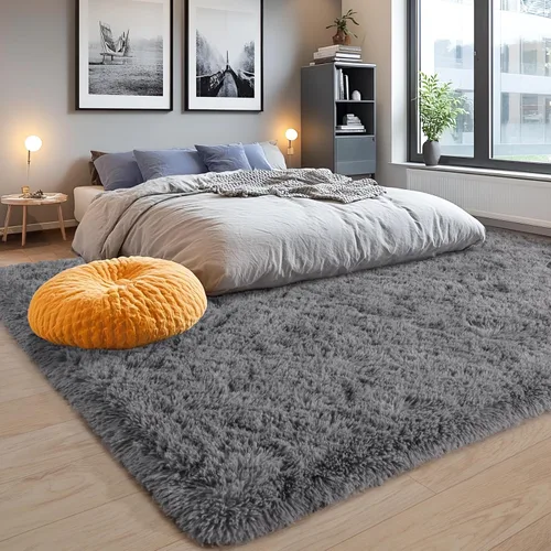 Miniatura 171 de Alfombras de área de 8x10 para sala de estar, alfombra shaggy grande ultra suave y esponjosa para dormitorio, alfombras de felpa mullida Blanco crema