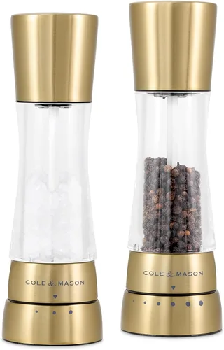 Miniatura 13 de Cole & Mason H332293 Derwent Black Wood Salt and Pepper Mills, Gourmet Precision+, Ajuste de Molienda, Haya Teñida/Acrílico, 190 mm, Juego