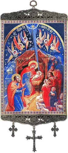 Miniatura 6 de Religious Gifts Tapiz con diseño de Virgen María y Nuestra Señora del Monte Carmelo de 18 pulgadas