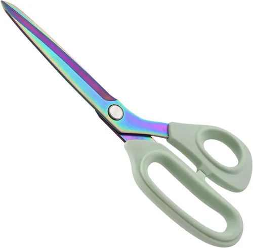 Tijeras de tela de alta calidad, resistentes, multiusos, recubiertas de titanio, de acero inoxidable, para costura, tijeras de sastre con asas