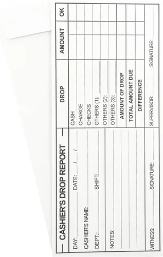 100 Cashier Depot EZ465 - Sobres para informes de cajero, 4 1/8 x 9 1/2 pulgadas, extremo abierto, resistente, 24 libras, blanco, 100 sobres