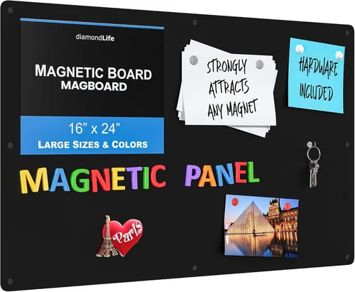 Tablero magnético de 16 x 24 pulgadas, tablero de notas y visión para el hogar, la oficina y el aula, tablero magnético para niños, tornillos de