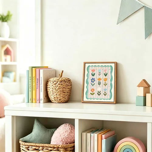 Miniatura 5 de AtterrirArt Bonito arte de pared enmarcado para guardería, 8 x 10 pulgadas, decoración de pared floral caprichosa, póster de impresiones en lienzo