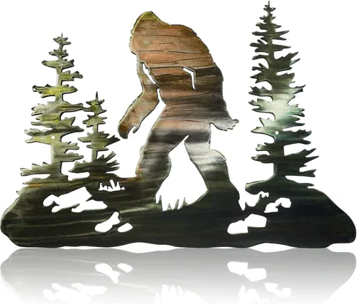 Miniatura 9 de Demissle Bigfoot Sasquatch Regalo Decoración Bigfoot Arte de Pared Big Foot Letrero Regalo para Hombres 15.7 x 11 Pulgadas Letrero de Metal