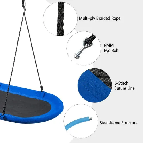 Miniatura 4 de Costzon Juego de columpio de plataforma gigante impermeable de 60 pulgadas, capacidad de peso de 700 libras, columpio para árbol con platillo al