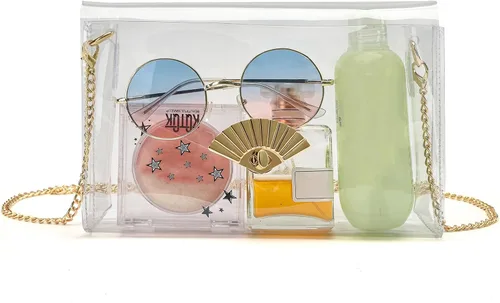 Miniatura 7 de Bolsa transparente, bolso transparente para mujer, bolsos de noche aprobados por estadios, Oro, Estadio, Concierto, Festival, Aeropuerto, Museo