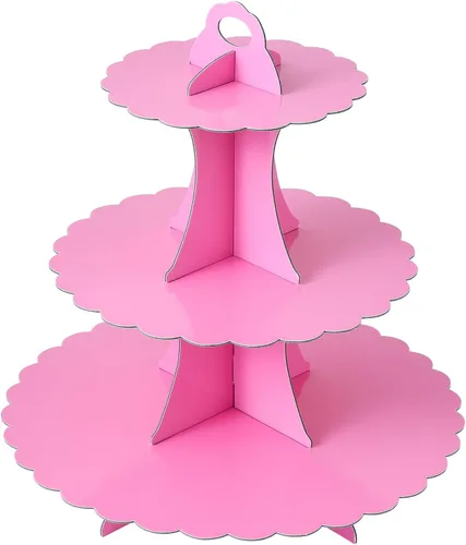 Miniatura 40 de Soleebee Soporte para Cupcakes de 3 Niveles, Torre de Cupcakes de Cartón, Torre de Soporte para Pasteles de Postre para Decoración de Cumpleaños