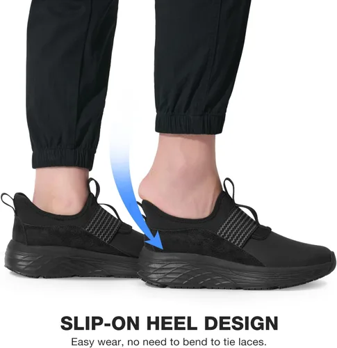 Miniatura 3 de NINGO Zapatos de trabajo antideslizantes para hombre, para servicio de alimentos, resistentes al agua y al aceite, zapatos de chef de cocina