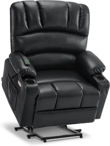 MCombo Silla reclinable de elevación eléctrica extragrande para ancianos, silla elevadora con calor y masaje, reclinable para personas grandes y