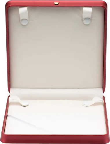 Miniatura 2 de Cadena larga de perlas PU collar caja de regalo vitrina soporte de almacenamiento (rojo)