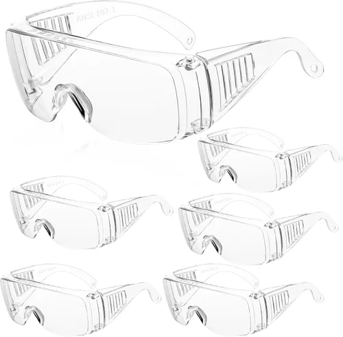 WFEANG Gafas de seguridad transparentes a granel, gafas protectoras ligeras para hombres y mujeres, resistentes a impactos y arañazos, para usar