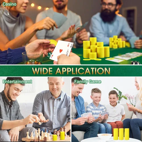 Miniatura 7 de Leitee 500 fichas de póquer de plástico amarillo a granel de 1.5 pulgadas, mini fichas de bingo de 1.5 pulgadas, marcadores de fichas en blanco