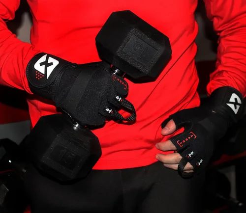 Miniatura 5 de Guantes de levantamiento de pesas skott Evo 2 con soporte de muñequera integrado - Doble costura para mayor durabilidad - Ponte
