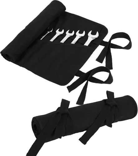 Miniatura 4 de Bolsa de herramientas Denifiter, organizador enrollable de llaves de lona encerada resistente, soporte multiusos de herramientas manuales pequeñas