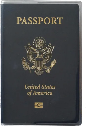 Miniatura 2 de Juego de 2 fundas de plástico de vinilo transparente resistente para pasaporte, hechas en Estados Unidos, Gris, Cartera de viaje