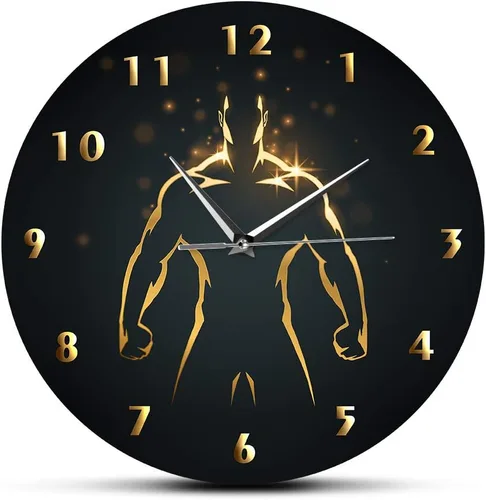 The Geeky Days Reloj de tiempo de entrenamiento de fuerza, arte deportivo, gimnasio, sin tictac, reloj de pared para fitness, culturismo,
