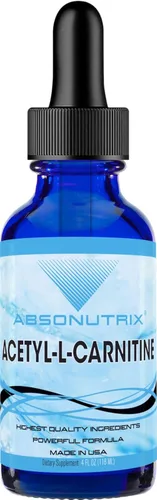 Acetil L-carnitina, 593 mg por porción, 200 porciones potentes, gotas líquidas de absorción rápida, sin gluten, probado por terceros, certificado