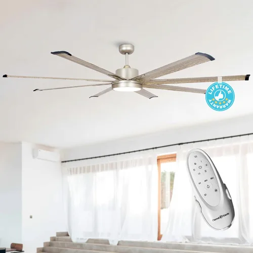 Miniatura 15 de Ventiladores de techo dorados de 60 pulgadas con luces y control remoto, modernos ventiladores de techo grandes para exteriores, para patios, motor