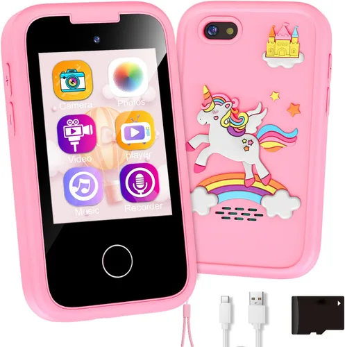 Teléfono Inteligente para Niñas, Regalo de Navidad y Cumpleaños para Niñas de 3-8 Años, Teléfono de Juguete para Niños, Teléfono Celular de Juguete