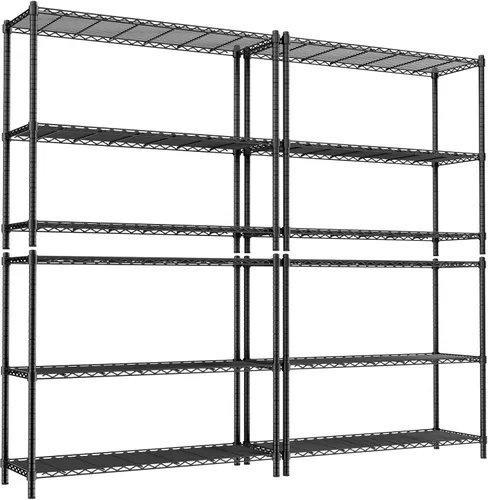 Miniatura 23 de Estantería de alambre resistente de 45 pulgadas de ancho x 20 pulgadas de profundidad x 47 pulgadas de alto, estante de almacenamiento de 3 niveles