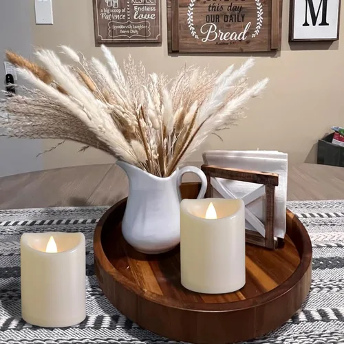Miniatura 3 de 2 paquetes de velas LED impermeables para exteriores con temporizador, operadas a batería, parpadeantes, de pilas, de 7.6 x 10.2 cm, velas
