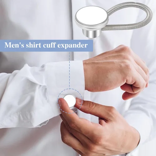 Miniatura 6 de 12 extensores de cuello elásticos y ajustables para camisas de hombre, cómodos extensores de botón de cuello para camisas de vestir y trajes