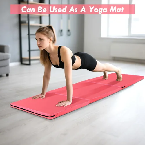 Miniatura 6 de Tapete de gimnasia plegable de 6 x 2 pies, tapete de yoga de espuma de alta densidad de 2 pulgadas de grosor, antideslizante, para entrenamientos