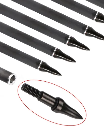 Miniatura 3 de Flechas de caza ST0.006 de 30/32 pulgadas para arco compuesto y recurvo, flechas de objetivo de tiro con arco 100% carbono con puntas extraíbles