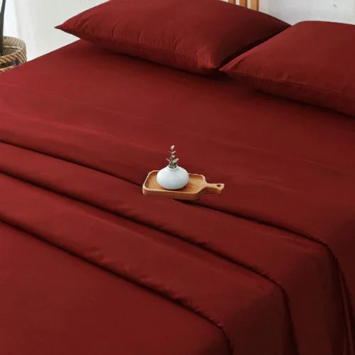 Miniatura 3 de SONORO KATE - Juego de sábanas de microfibra súper suave de 1800 hilos, lujosas sábanas egipcias de 18” de profundidad, para colchón alto, Borgoña