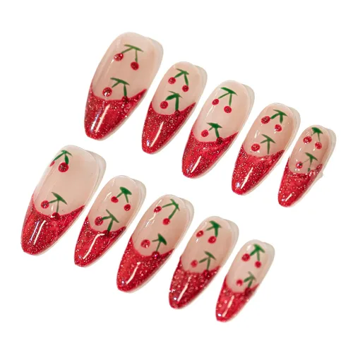 Miniatura 25 de Sun&Beam Nails Uñas a presión hechas a mano medianas con diseño de concha rosa metálica con acabado brillante, 10 piezas para uso diario y ocasiones