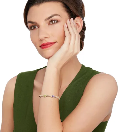 Miniatura 2 de Ross-Simons 5.00 ct. t.w. Multi-Stone Link Bracelet in 18kt Gold Over Sterling Silver