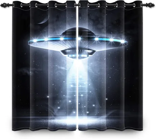 Miniatura 28 de Renaiss Cortinas para ventana del espacio exterior, paso interior de la estación espacial, corredor de ciencia ficción futurista, vista