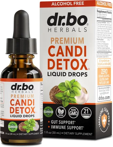 Candida Cleanse Detox para mujeres y hombres – Gotas de aceite de orégano orgánico, ácido caprílico negro nogal ajenjo Candi suplemento suplemento –