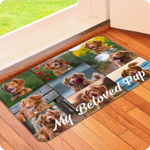 Miniatura 17 de Tapete personalizado para puerta con imagen, logotipo, nombre, texto, antideslizante, lavable, rectangular, personalizable con estampado, tapete